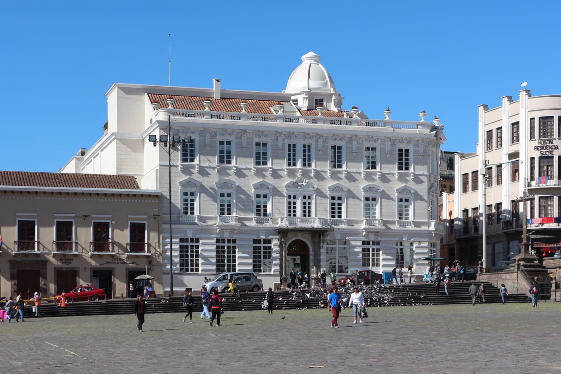 Historic architecture in the center of Quito.